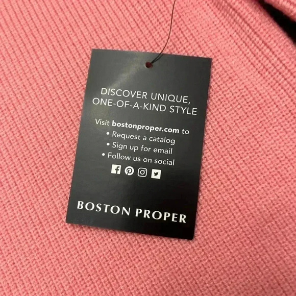 Boston Proper Sweater Dress Size XS Pink Balloon Sleeve Turtleneck Barbie Winter - Picture 9 of 14